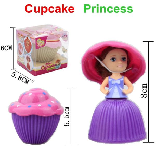 12 pezzi lotto mini magico cupcake bambole principessa profumata bambola principessa torta reversibile trasformata in bambola principessa con scatola di vendita al dettaglio 2496