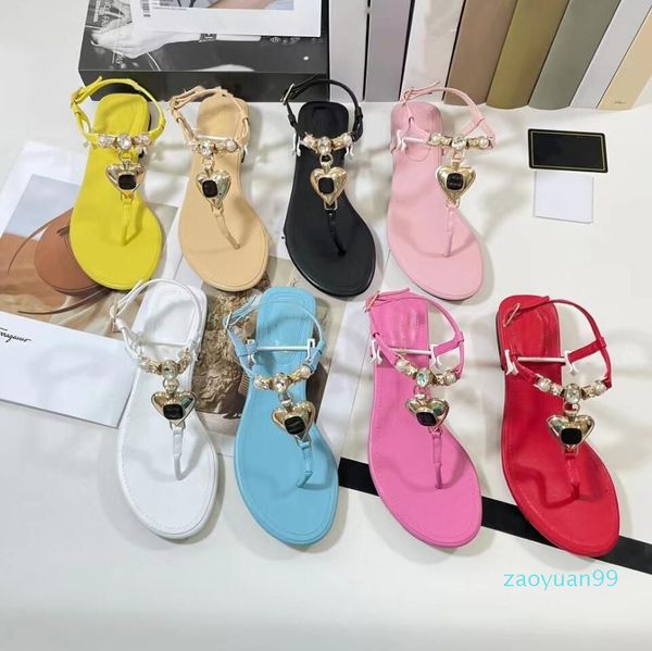 Chanells 15A Flipflops Sandals Bottom Channel piatto Fashi