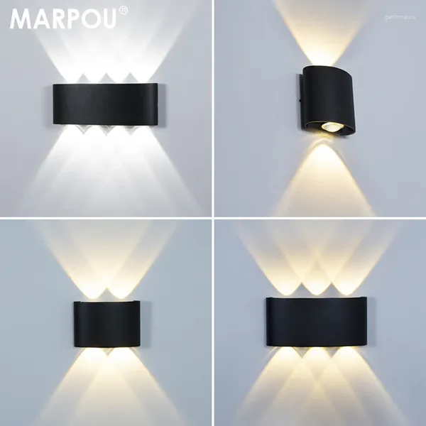 Lampade a parete Marpou Light Impieno impermeabile per esterno IP65 2W 4W 6W 8W 10W per Garden Stair Night Fixtu Modern Fixtu