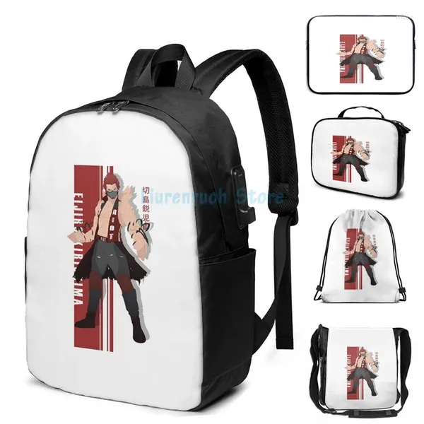 Zaino Funny Graphic Print Proheroadult - Unbreable Kirishima USB Charge Men School Borse Women Bag Travel Laptop Laptop