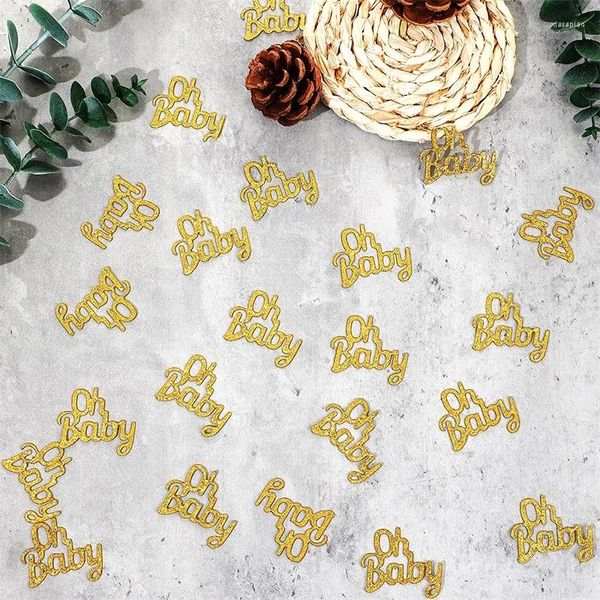 Decoração de festa 100 PCs Baby Confetti Gold Glitter Cute Table Gênero Revelar suprimentos de aniversário do chuveiro