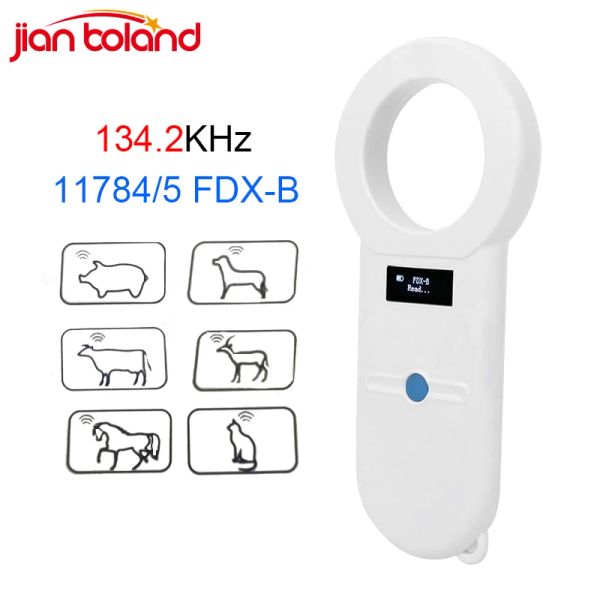 Scanners Novo Scanner de Microchip de PET recarregável 11784/5 FDXB LowFrequency 134.2kHz CHIP de identificação de animais leitor com tela OLED