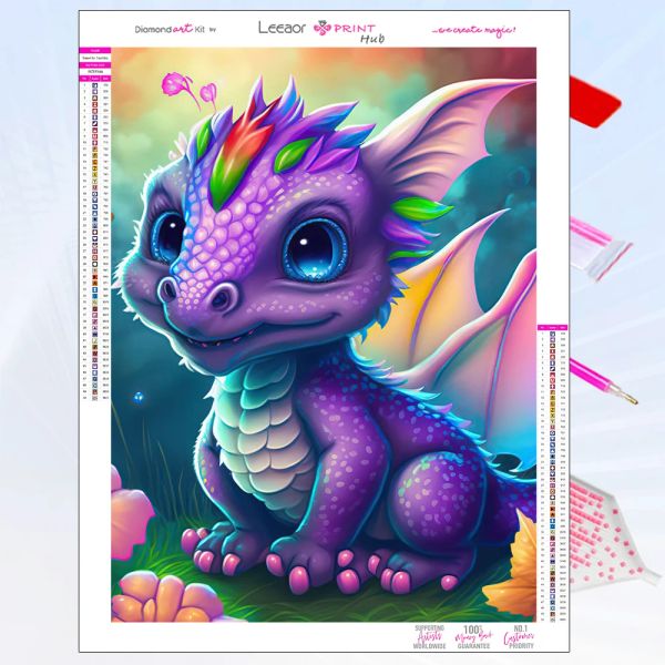 Stich -Cartoon Dinosaurier Diamant Gemälde süße Farbe mit großen Augen 5d DIY Vollversestone Mosaik Stickstätte Cross Stitch Kit Home Decor Decor