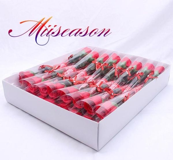 30pcs Soop Rose Rose Valentine Creative Gift Artificial Flower Bouquet Birthday Festival Decoração de festa Presentes de casamento Supplies2764552326