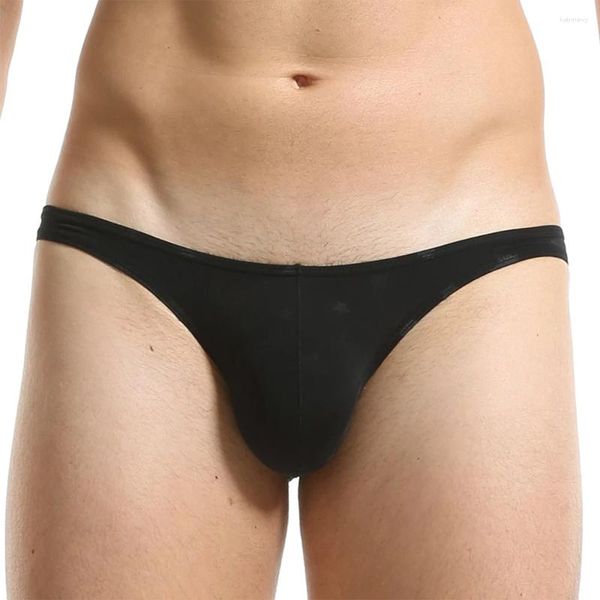 Underpants Herren durchsehen Slips sexy Taille Bulge-Beutel Unterwäsche Ultra-dünn durchscheinende Bikini Dessous Slip Homme