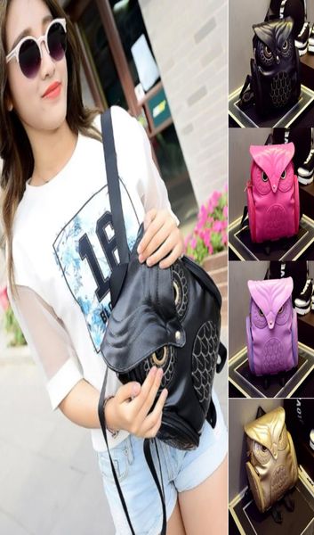 Novel Moda Women Backpack mais novo Owl Bag de Bolsa de ombro de Couro Elegante PC5276956