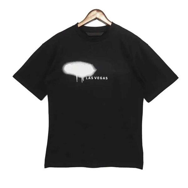 Camisetas masculinas camiseta de camisetas de camiseta pares de letra de graffiti tinta milão camiseta estampada feminino