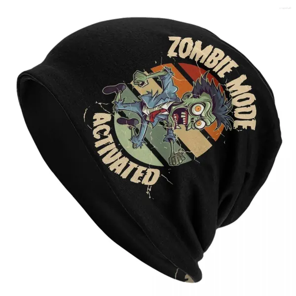 Berets Männer Frauen Zombie -Modus Aktiviertes Mützenzubehör gruselige gruselige Motorhaube Strickhüte Mode warmes Geschenk zum Geburtstag