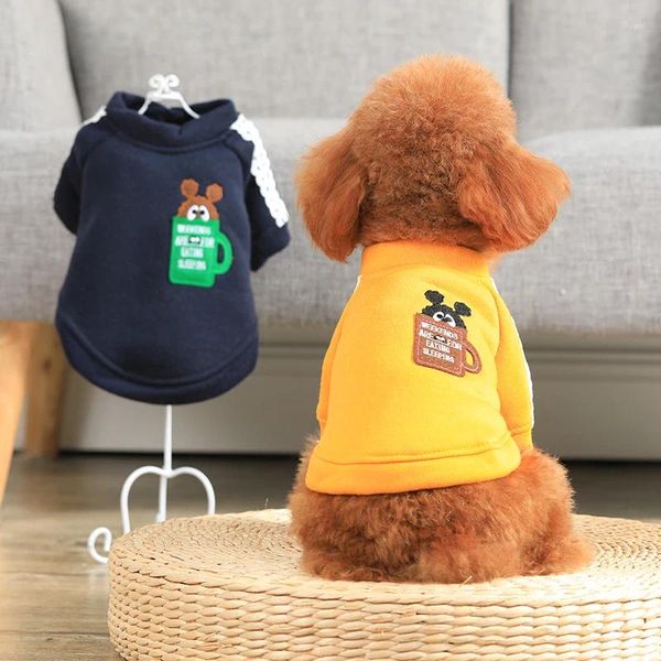 Abbigliamento per cani Autunno camicia da camicia per pet Calco abiti caldi per piccolo cucciolo xs xl giallo cappotto gatto pitbull forniture