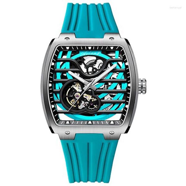 Orologi da polso orologi da uomo Ailang Top Casual Sky Blue Blue Tourbillon Mechanical's Men's Orologio Scheletro Orologio automatico Maschio impermeabile