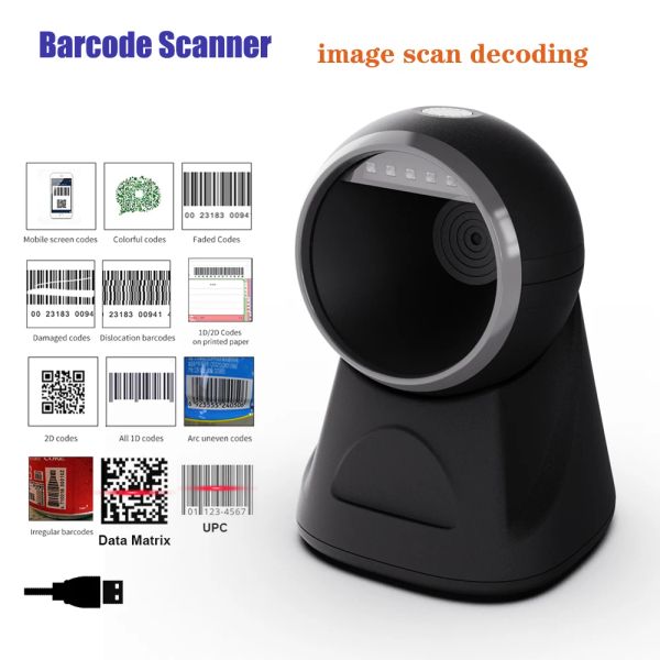 Scanner Omnidirectional Barcode Scanner Desktop AutoSense AutoSleep 1D 2D QR -Code -Datenmatrix PDF417 USB -Reader für den Einzelhandel Supermarkt