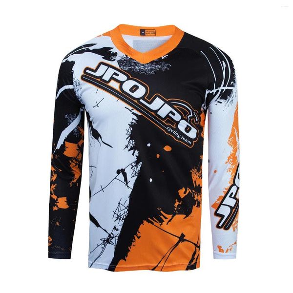 Rennjacken 2024 Radsporttrikot -Männer Fahrrad Fahrrad Motocross Langarm Mtb T -Shirt Downhill Top Sport Outdoor Orange