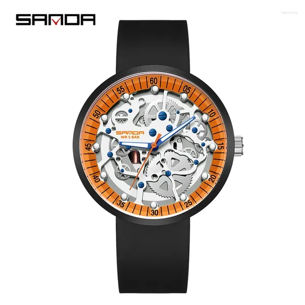 Avanadores de pulso Moda Sanda Top Sport Sport Masculino Banda de Silicone Band Cool Hollo