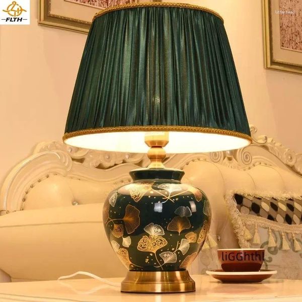 Lâmpadas de mesa Lâmpada de cerâmica moderna elegante decoração de escurecimento branco criativo para a sala de estar da sala de estar à cama