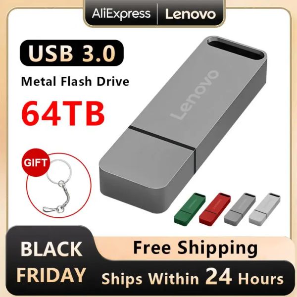 Adattatore Lenovo 32 TB 16TB USB Flash Drives USB 3.0 METAL PEN DRIVE 8TB OTG ad alta velocità Pendrive 64TB Portable SSD 4TB Memorie USB per PC