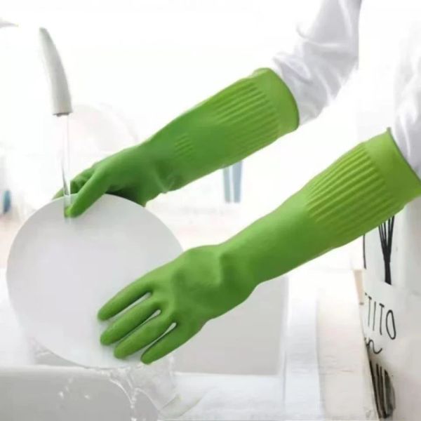 Guanti cucina pulizia del lattice lavare guanti in gomma ispessiti e longitudini guanti