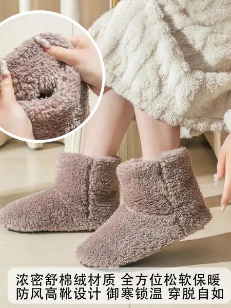 Pantofole inverno in stile giapponese borse ad alto contenuto di stivali e scarpe postpartum top lussureggiante cotone da casa interno calda per