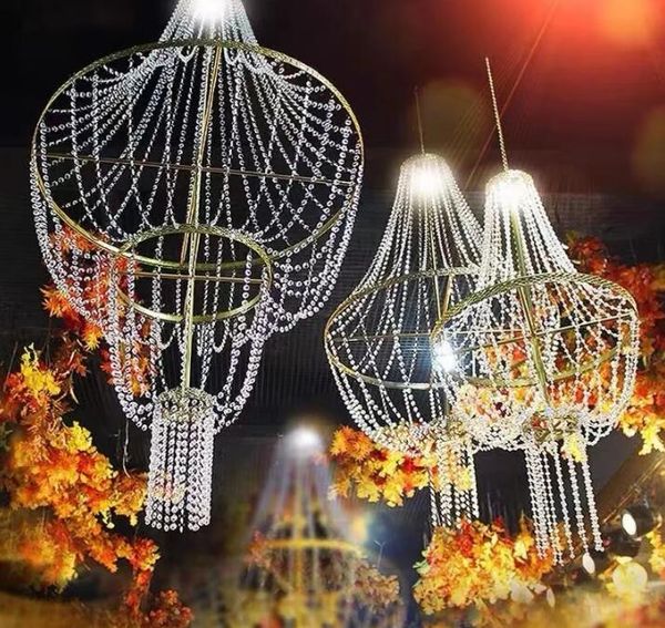 Luxury Round Palace European Crystal Crystal Cryndelier pendente T del palco Evento Evento Decorazione di matrimoni