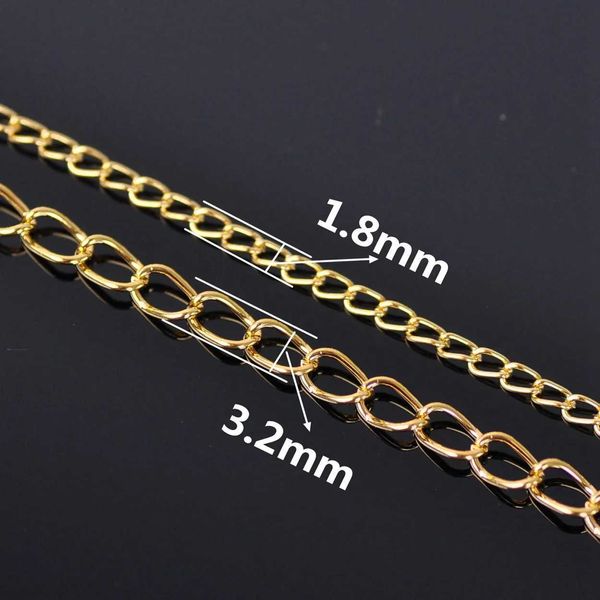 Brillenketten 5meter 1,8 mm/3,2 mm Goldfarbe Silber Farbe Eisen Metallverlängerung Halskette für Schmuckherstellung DIY -Handwerksergebnisse Vorräte Lieferungen