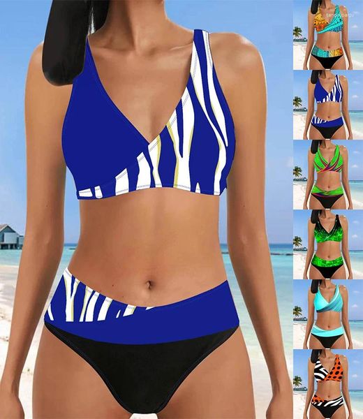 Costumi da bagno femminile di alta qualità in costume da bagno a 2 pezzi set normale stampato 3D Sports Beach Vacation S-5XL