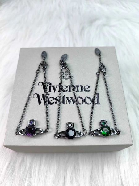 Designer Westwood Original High Board Single Diamond Deep Color Bracelet