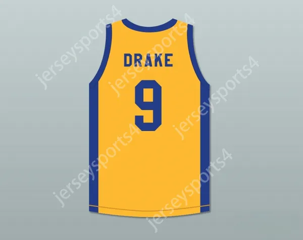 Panteras de basquete da Juventude/Crianças de Juventude/Crianças de Mens CuDenas Drake 9 Degrassi Away Panteras de basquete com Patch Top Stitched S-6xl