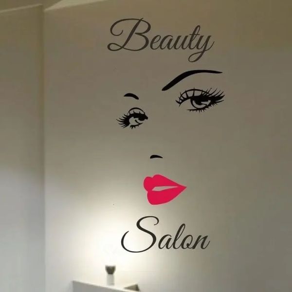 Adesivos cabelos beleza cabeleireiro de salão de salão de parede adesivo mural adesivo f776