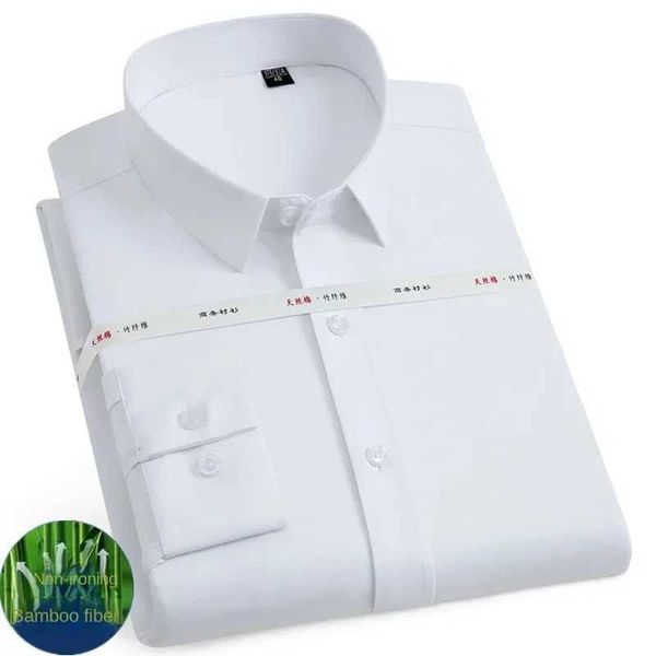 Camisas de vestido masculinas de alta qualidade masculino de trenó de bambu de trenó de comprimento