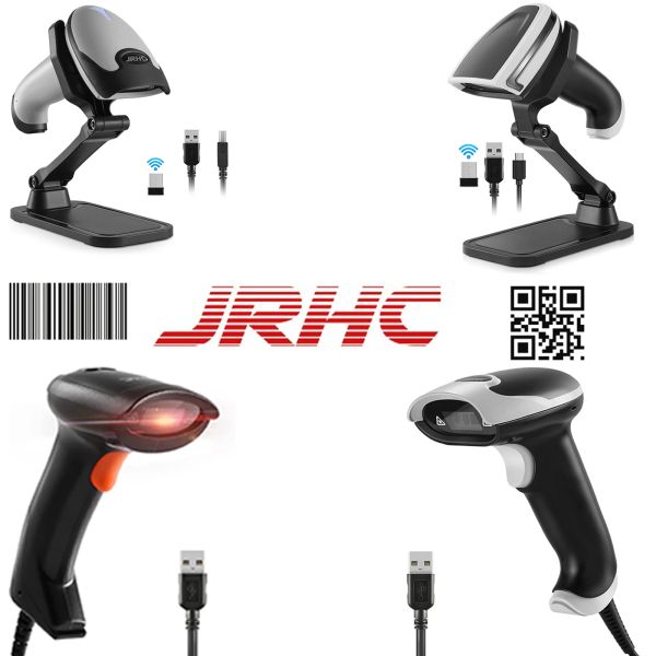 Scanners JRHC Handheld 2D Scanner Scanner, USB -QR -код Scanner Wired Автоматический 1D 2DPDF417 Штрих -код считывания данных и воспроизведение.