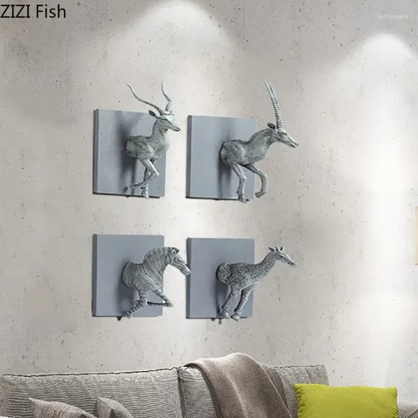 Dekorative Figuren Antilope Giraffe Stereoskopische Wanddekoration Hängende Ornamente Raum Ästhetik Dekor Tier Anhänger Hintergrund