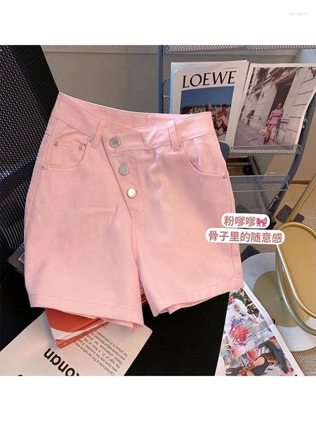 Frauen Jeans Frauen Pink Denim Shorts High Taille Baggy Wide Mode Harajuku Koreanisch Y2k Casual Lose Short Hosen Sommer 2024