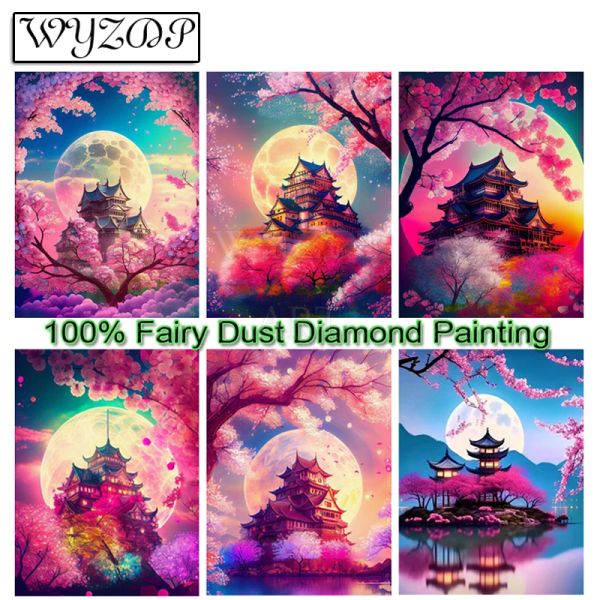 Stitch Moon Sakura Loft 100% Fairy Dust Diamond Gemälde Kunst Kunsthandwerk Diamant Stickerei Set Diamond Art Crystal Decoration Home Geschenk