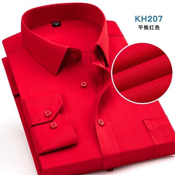 Camisas de vestido masculinas 7 Pure Color Office Formal Business Social Work Camisa clássica Longsle Shirt for Men Casual Mens White Dress Shirt Black 5618 D240507