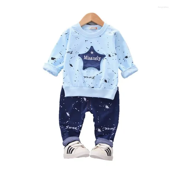 Giyim Setleri Bahar Sonbahar Çocuklar Erkek Giysileri Bebek Kızlar Sıradan T-Shirt Pantolon 2 PCS/Setler Toddler Kostüm Çocuk Kıyafetleri Bebek Takipleri