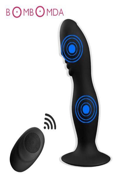 Wireless Remote Dildo Vibrator for Men Plug Prostate Massager Esspirazione Stimolatore Spot Sex Toys Adeling Man Masturbatore Remoto Y22694711