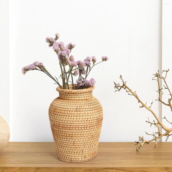 Vasos vaso vaso de vime ramificador decoração floresteira flor para desktop de casamento