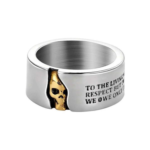 Полоса кольца двух цветового черепа титановое стальное кольцо для мужчин/женщин-стрит хип-хоп Трен Нише высокого класса творческий шарм