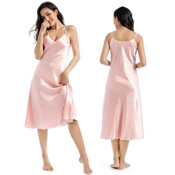 Vestido noturno de verão no estilo de verão feminino vestido de cetim de cetim sexy