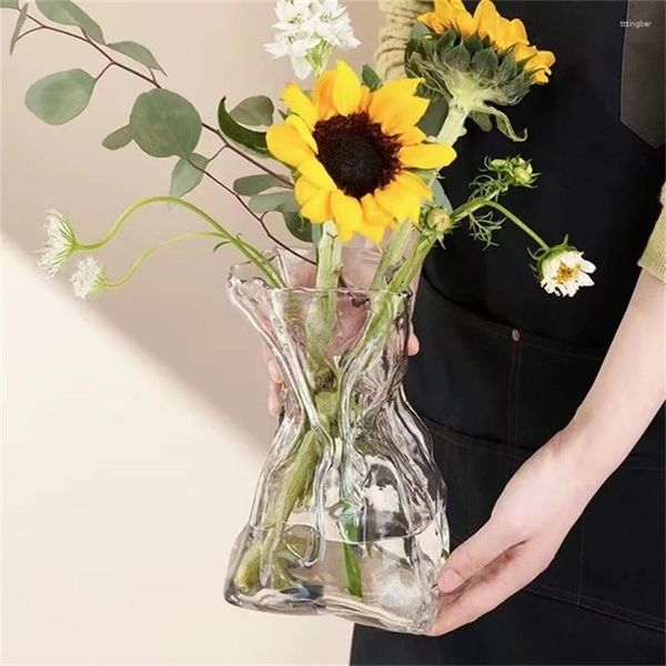 Вазы Instagram Wind Flower Vase Advanced Transpance Glass Living Room Desktop Hydroponic расположение творческое украшение