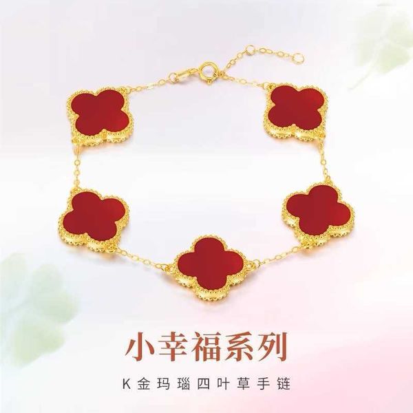 Il braccialetto deve essere usato famoso Designer Fashion 18K Five Flower colorato Red Red per San Valentino con Cleefly Common Cleefly