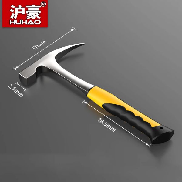 Hammer Huhao Professional Camping Hammer Многофункциональный ручной инструмент молоток интегрированная высокоуглерочная сталь ковалка резиновая ручка