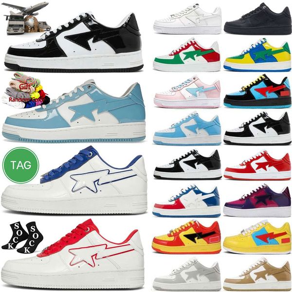 Sapatos casuais com sapatos casuais de panda baixa STA SK8 Sapatos homens Mulheres Plataforma tênis preto Patente azul laranja verde branco pastel rosa vermelho tênis amarelo esportivo