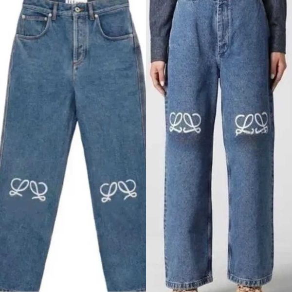 Jeans womens high street designer gambe gambe aperte forcella aperta caprista da ricamo capricci pantaloni in denim marchio di moda jean