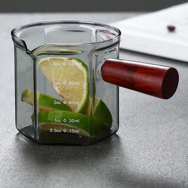 Tumbler 75 ml Wärme-resistierendes Glas-Espresso Messung Tasse Doppel/Einzelmilchmilchkrug mit Griffmaßstabmessung Tassen