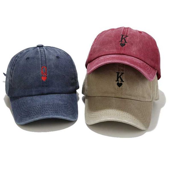 Caps de bola letras bordados boné de beisebol masculino de algodão Hat Hat Women Playing Card Padrão Snapback Hip Hop Caps Y240507