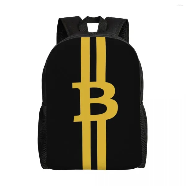 Backpack Blockchain Currency para meninos meninas BTC Cryptocurrency College School Travel Bags Bookbag de 15 polegadas laptop