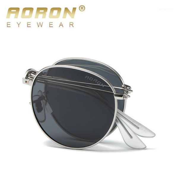 Sonnenbrillen falten Männer Frauen polarisierte Legierungsrahmen UV400 Sonnenbrille Klassische Runde Eyewear1 217s