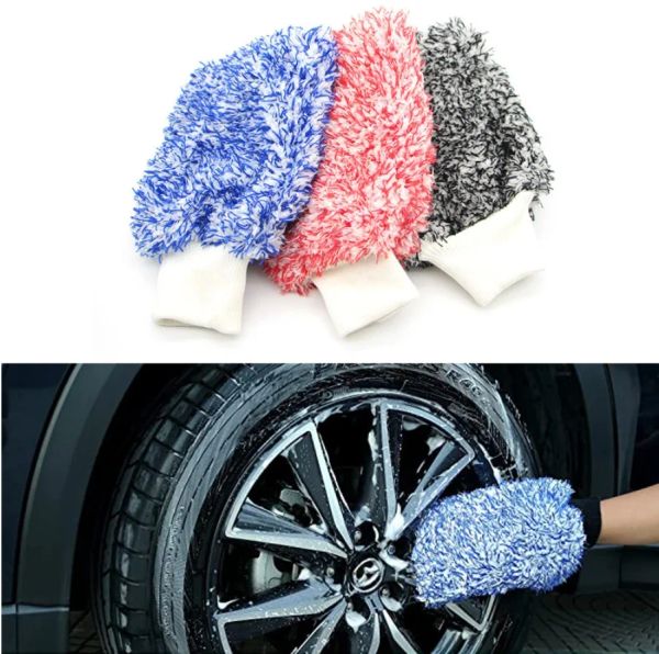 Luvas de alta densidade Luva de limpeza de carros macia Ultra Mitt Microfiber Madness Wash Mitt Fácil de secar detalhamento automático Lavagem de carro Mitt