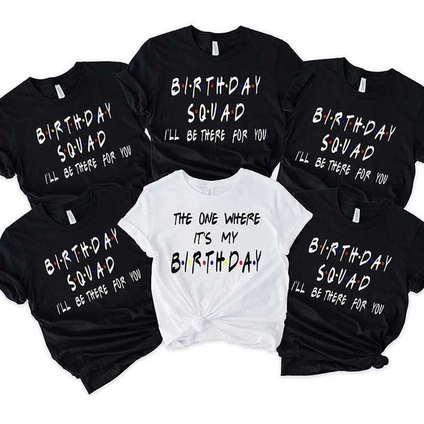 Мужские футболки Friends Friends Birthday Group Футболка с днем рождения команда команды Tops Tops для девушки TS мод