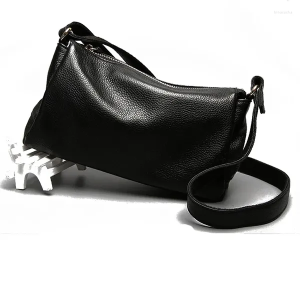Bolsas de ombro Mulheres Messenger Bag Style Genuine Leather Feminino Luxury Design Handbag Fashion Daily